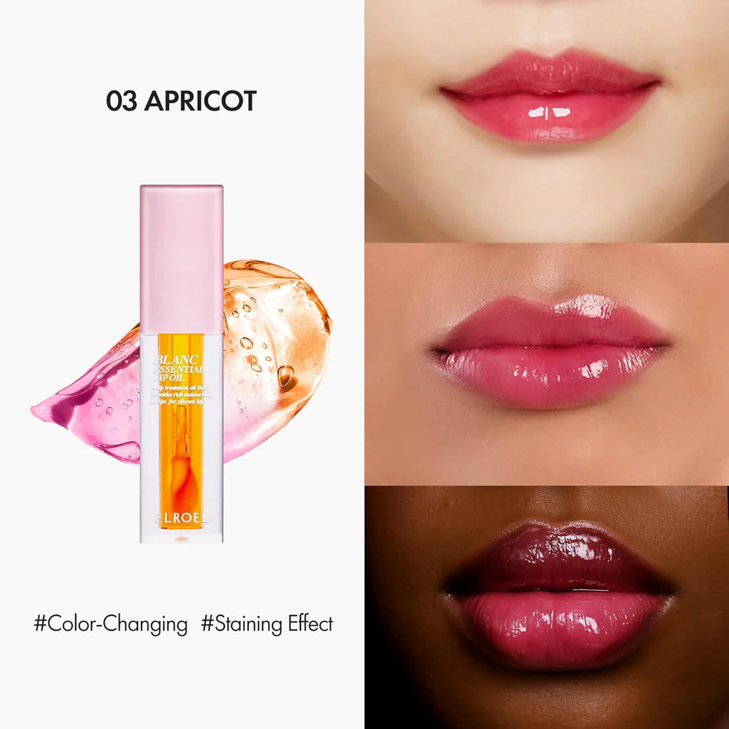 Elroel Blanc Essential Lip Oil - Korean Color Changing Lip Oil